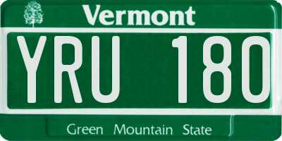 VT license plate YRU180