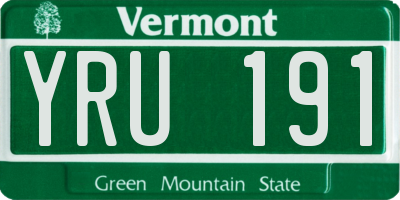 VT license plate YRU191
