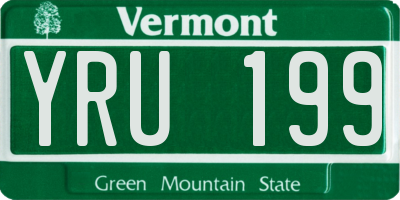 VT license plate YRU199