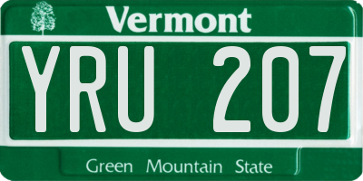 VT license plate YRU207
