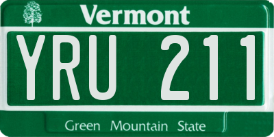VT license plate YRU211