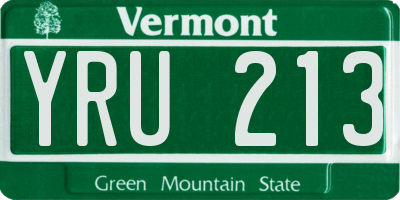 VT license plate YRU213