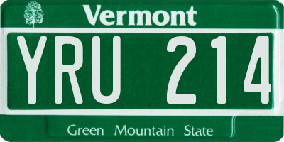 VT license plate YRU214