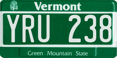 VT license plate YRU238