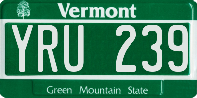 VT license plate YRU239