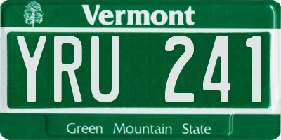VT license plate YRU241