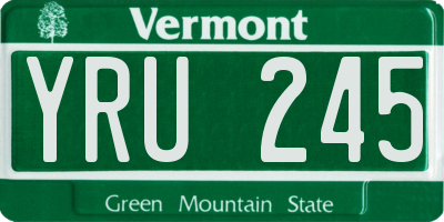 VT license plate YRU245