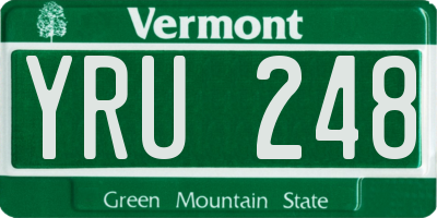 VT license plate YRU248