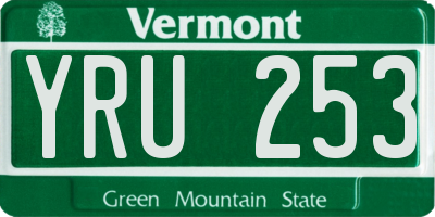 VT license plate YRU253