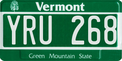 VT license plate YRU268