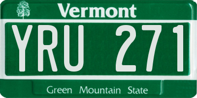 VT license plate YRU271
