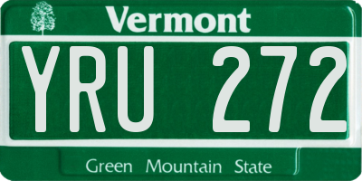 VT license plate YRU272