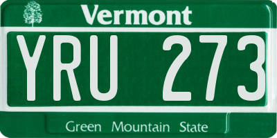 VT license plate YRU273