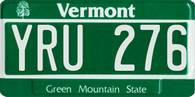 VT license plate YRU276