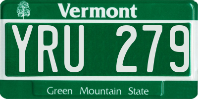 VT license plate YRU279