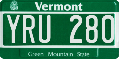 VT license plate YRU280