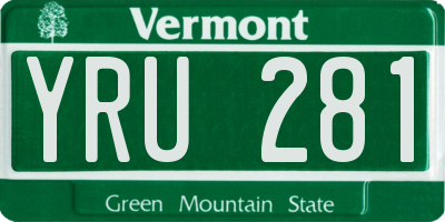 VT license plate YRU281
