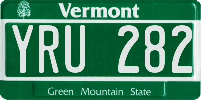 VT license plate YRU282