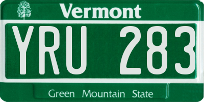 VT license plate YRU283