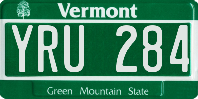 VT license plate YRU284