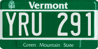 VT license plate YRU291
