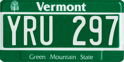 VT license plate YRU297