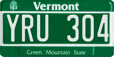 VT license plate YRU304