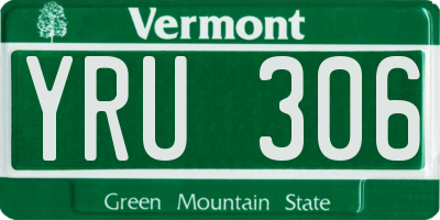 VT license plate YRU306