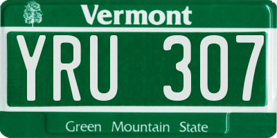 VT license plate YRU307