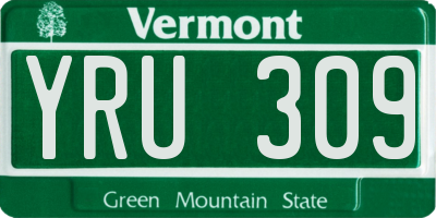 VT license plate YRU309