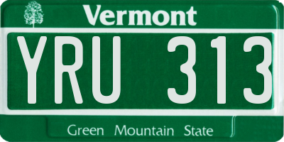 VT license plate YRU313