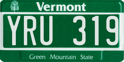 VT license plate YRU319