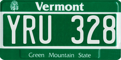 VT license plate YRU328