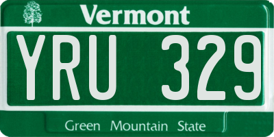 VT license plate YRU329