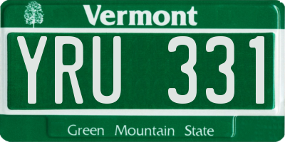 VT license plate YRU331