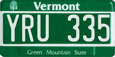 VT license plate YRU335