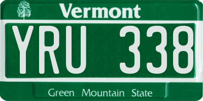 VT license plate YRU338