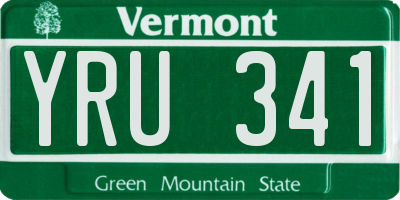 VT license plate YRU341