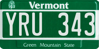 VT license plate YRU343