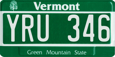 VT license plate YRU346