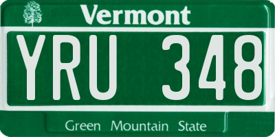 VT license plate YRU348