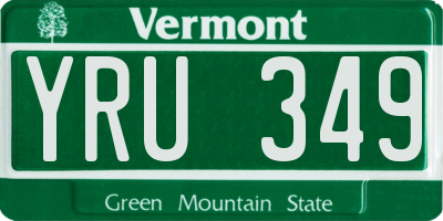 VT license plate YRU349