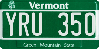 VT license plate YRU350