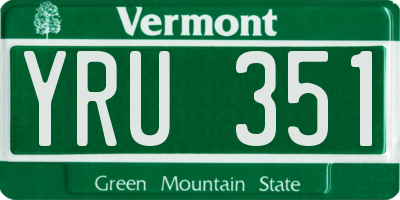 VT license plate YRU351