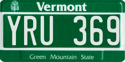 VT license plate YRU369