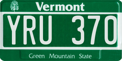 VT license plate YRU370