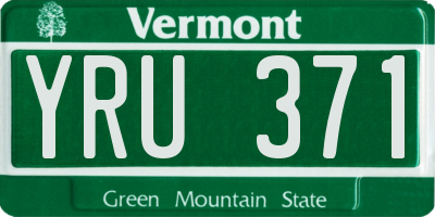 VT license plate YRU371