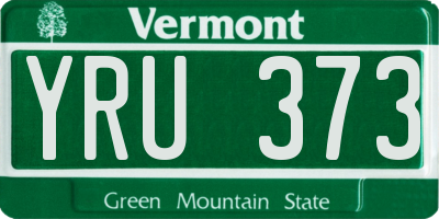 VT license plate YRU373