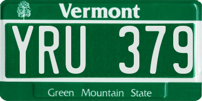 VT license plate YRU379