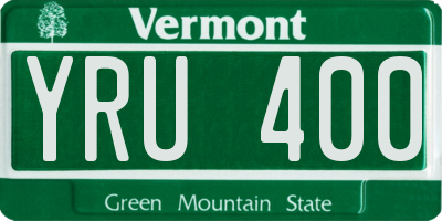 VT license plate YRU400